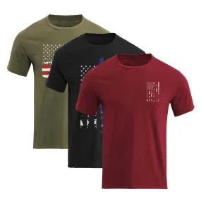 100% COTTON USA FLAG TEE -3 PACKS