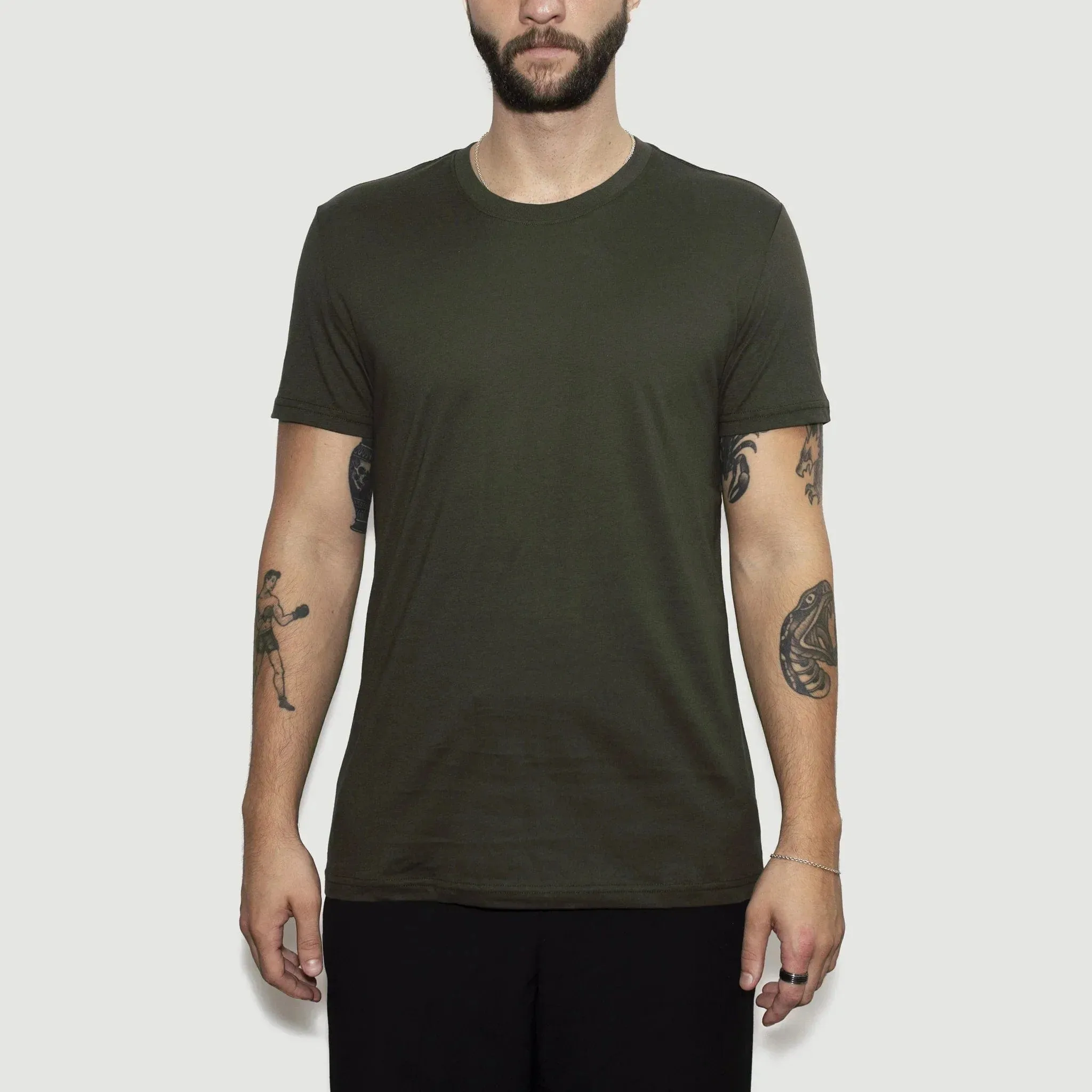 3 Pack | Men’s Recycled Cotton T-Shirts, Moss