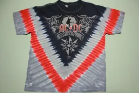 AC DC 2008 Black Ice World Tour Tie Dye Concert Cities T-Shirt