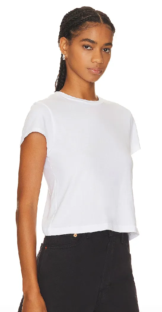 AGOLDE ADINE SHRUNKEN TEE  IN WHITE