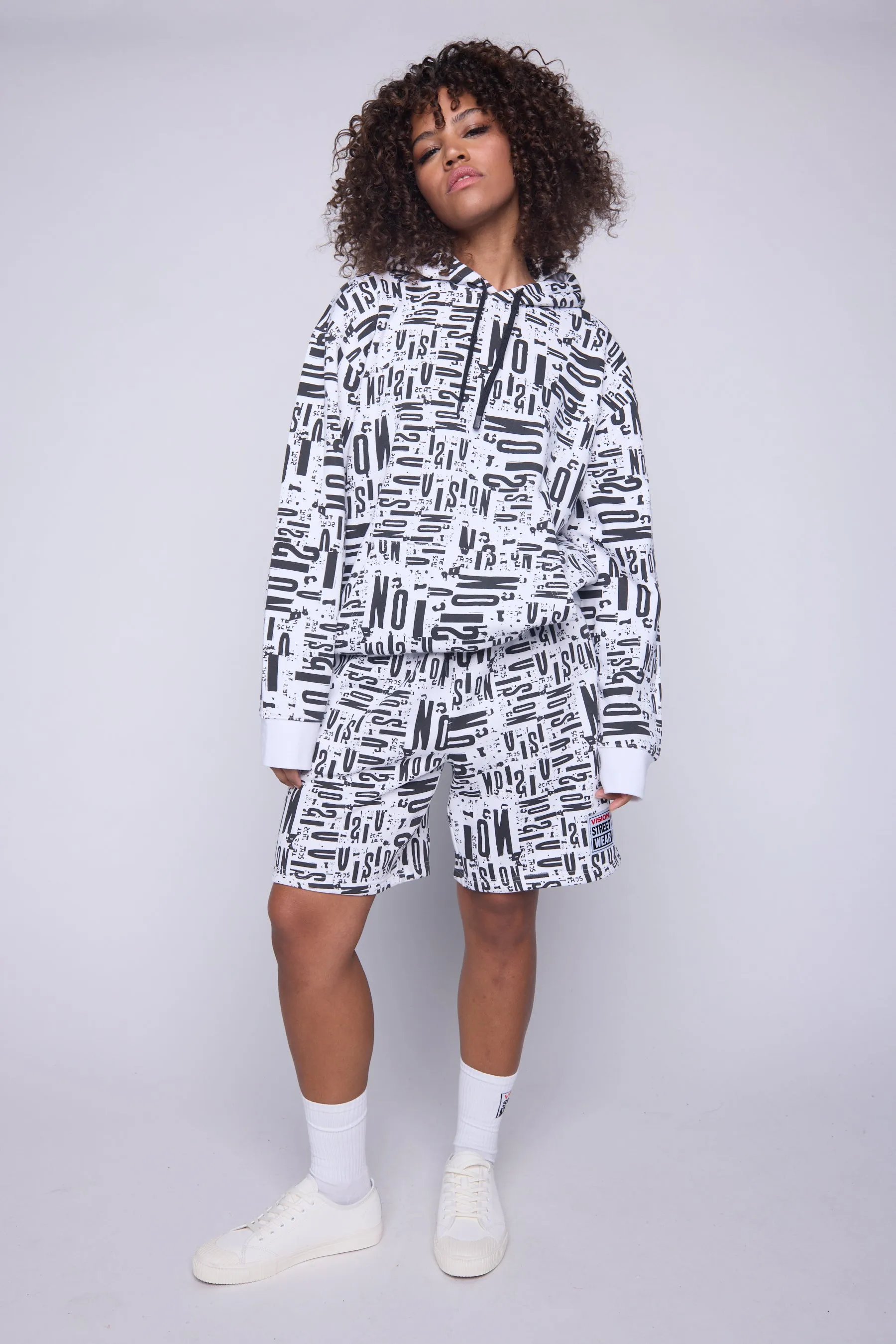 Aop Newspaper Hoodie - Ivory