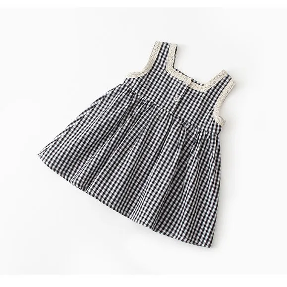 Baby Kid Girls Checked Dresses