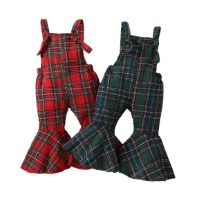 Baby Toddler Girls Christmas Plaid Holiday Jumpsuit