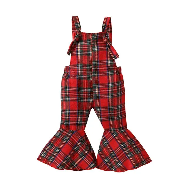 Baby Toddler Girls Christmas Plaid Holiday Jumpsuit