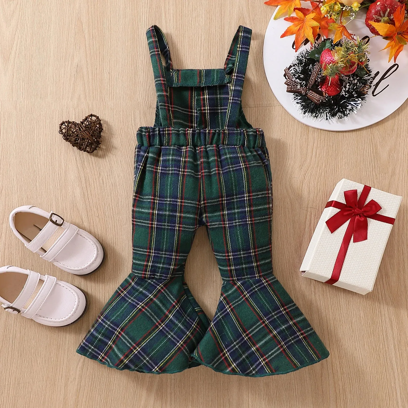 Baby Toddler Girls Christmas Plaid Holiday Jumpsuit