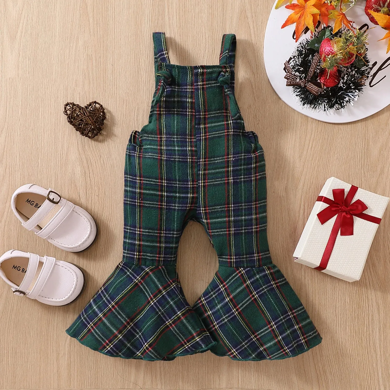 Baby Toddler Girls Christmas Plaid Holiday Jumpsuit