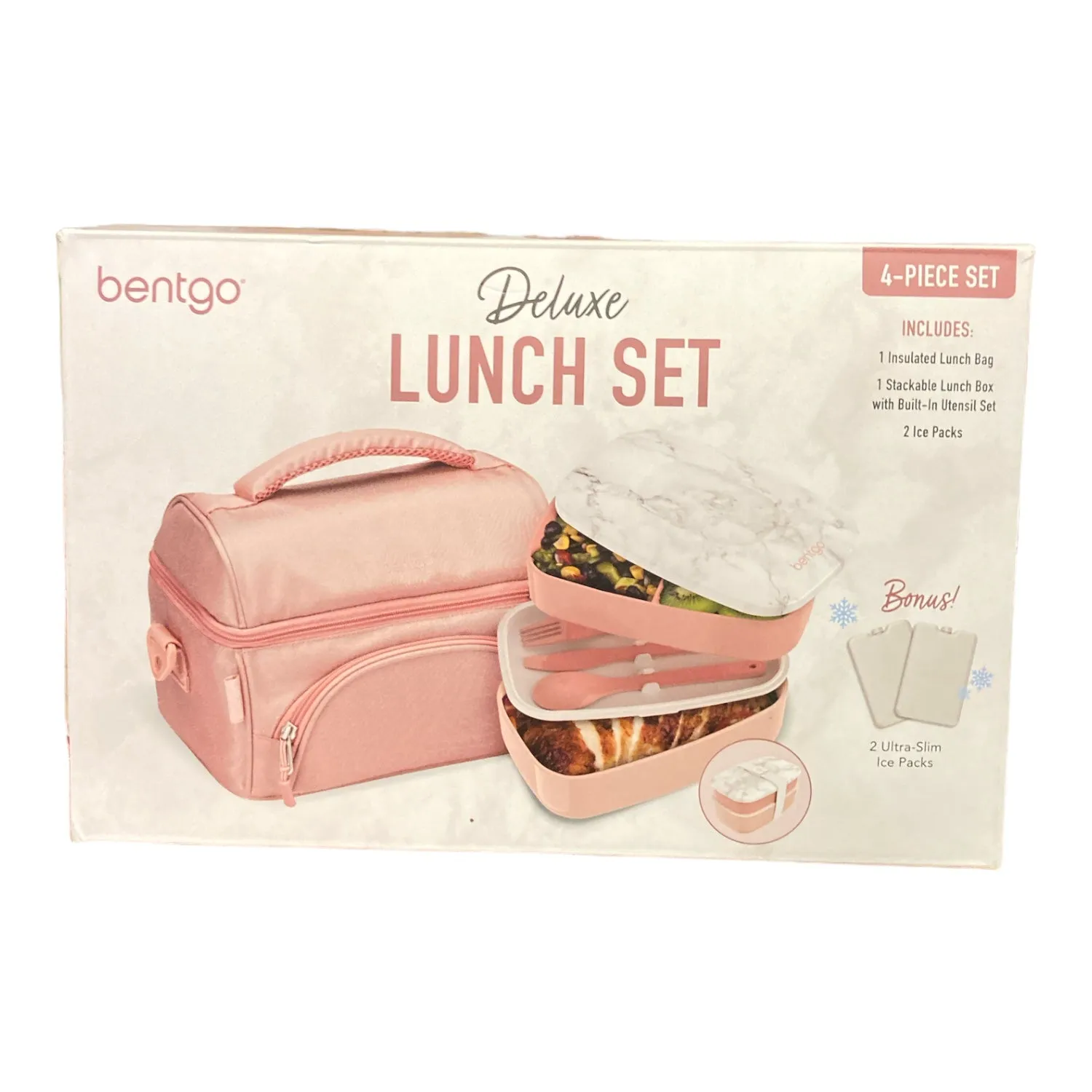 Bentgo 4-Piece Deluxe Set With Insulated Lunch Bag, Ice Packs & Bento Classic