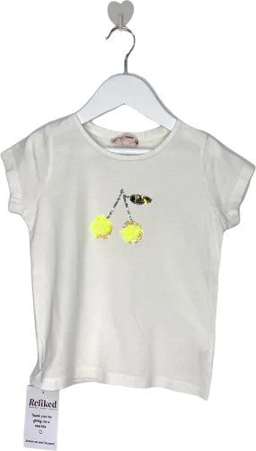 Bonpoint White Sequin Cherry T Shirt 4 Years