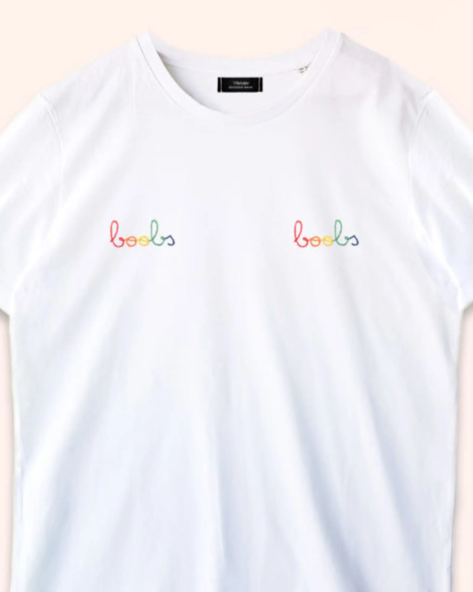 BOOBS Cotton Embroidery T-Shirt | White