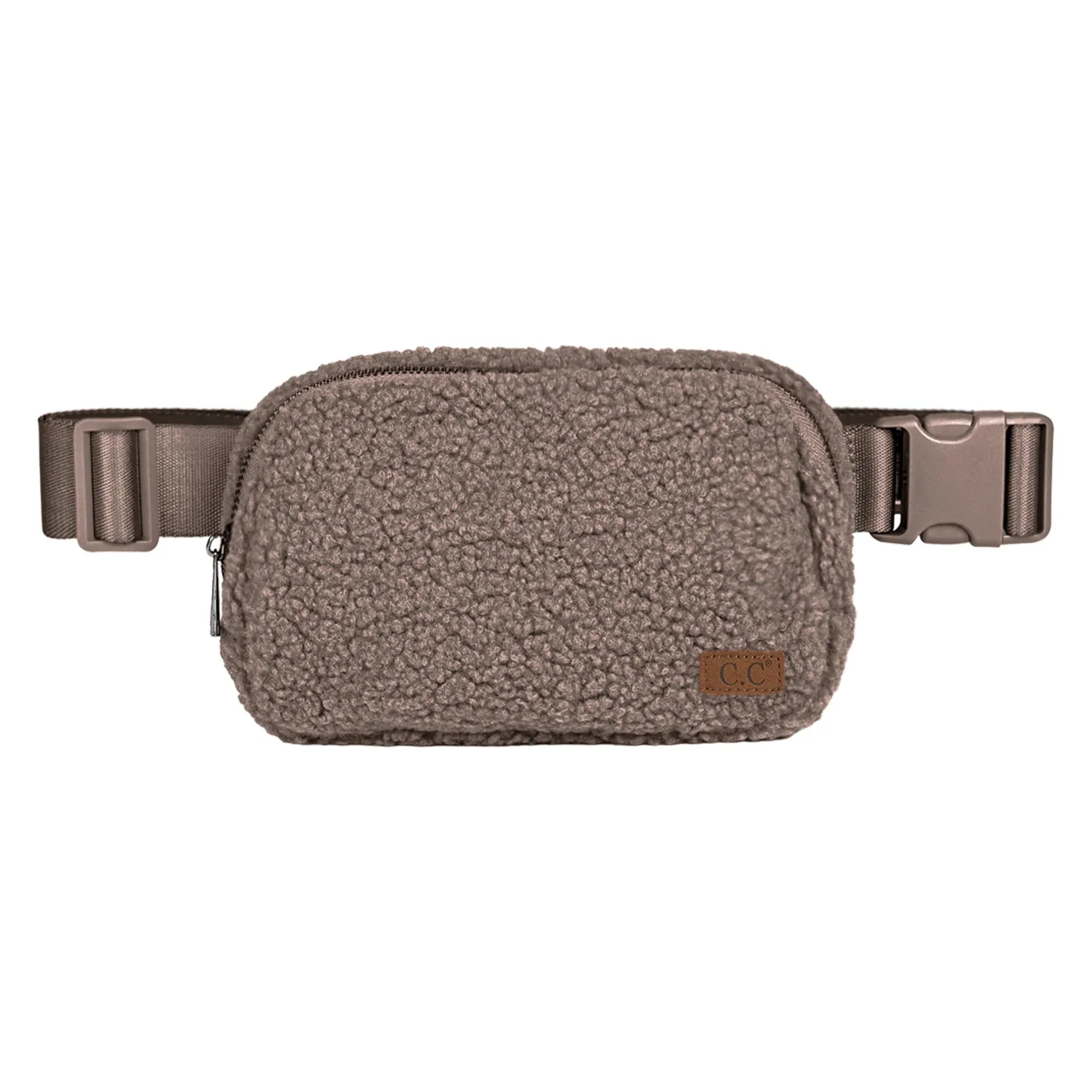 Brielle CC Sherpa Belt Bag Fanny Pack, Taupe