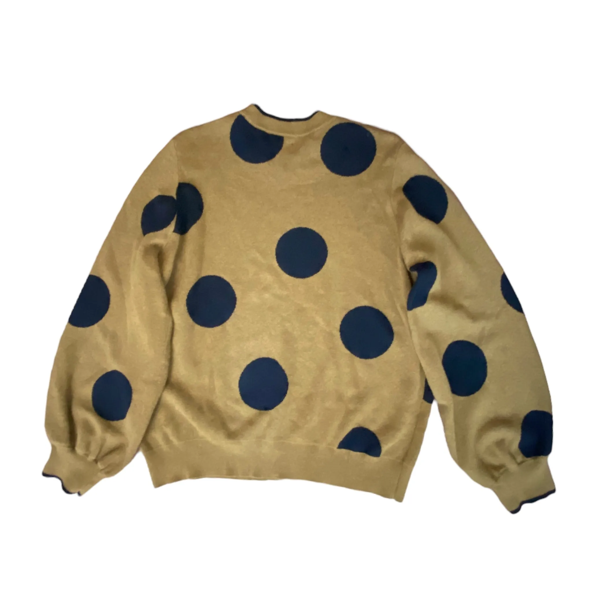 Brown Crewneck Sweater Black Dots