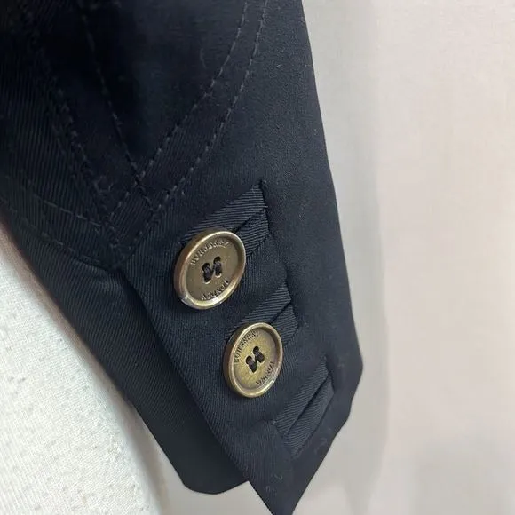 Burberry Black Double Breasted with Belt Jacket