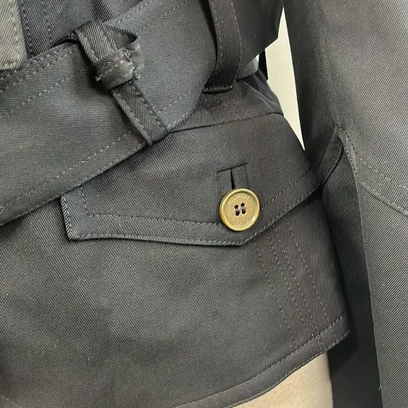 Burberry Black Double Breasted with Belt Jacket