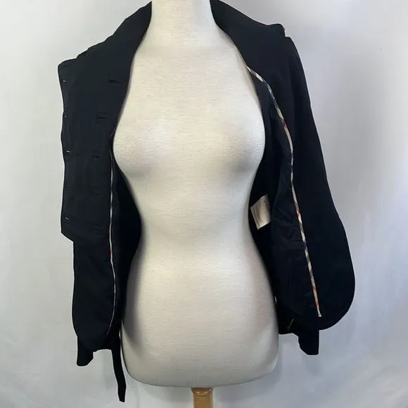 Burberry Black Double Breasted with Belt Jacket