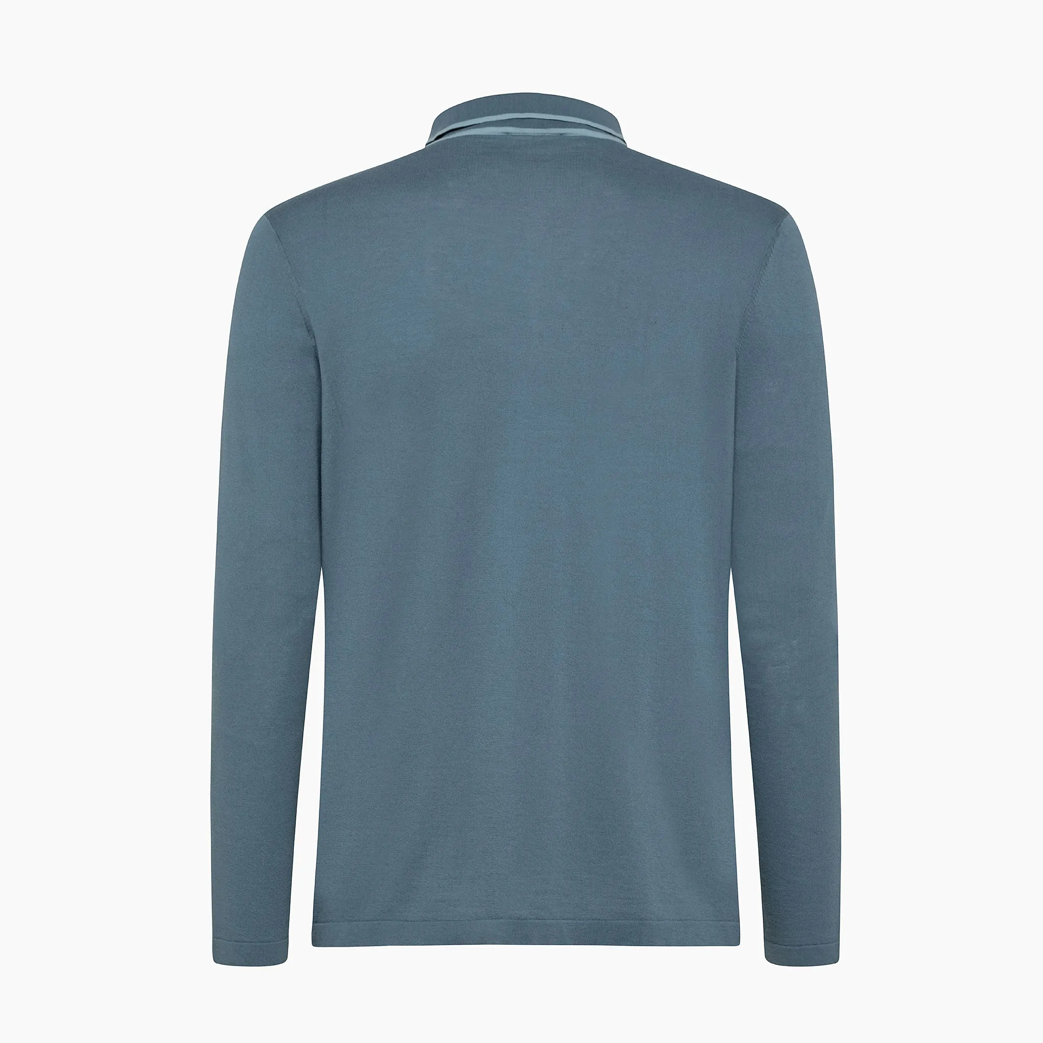 Canut knitted zipped polo long sleeves in cotton