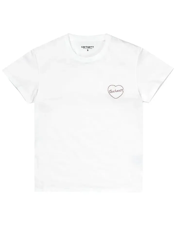 Carhartt WIP S/S Tilda Heart T Shirt White / Etna Red