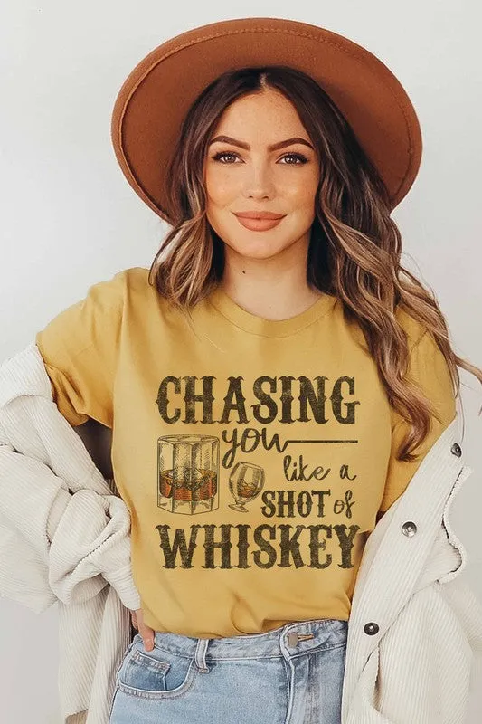 CHASING WHISKEY GRAPHIC TEE PLUS SIZE