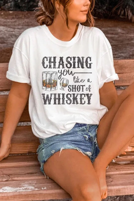 CHASING WHISKEY GRAPHIC TEE PLUS SIZE