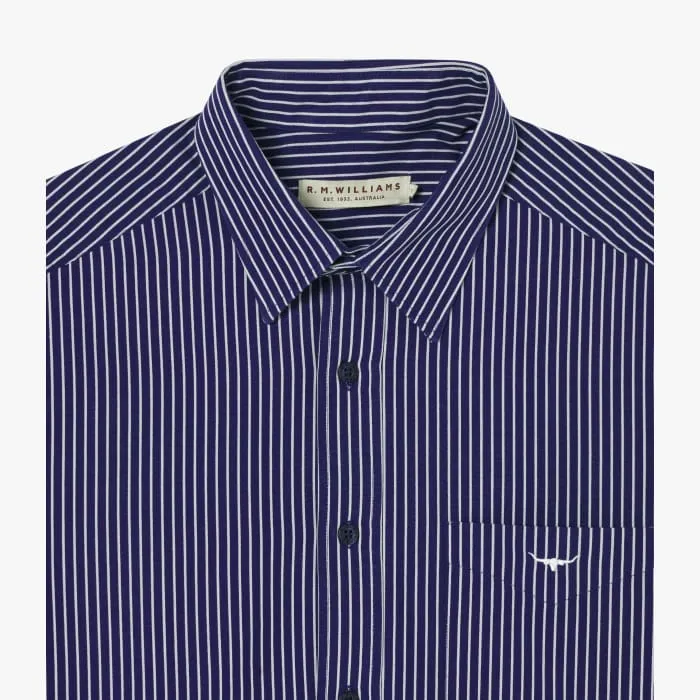 Collins Shirt - Stripe - Navy/White