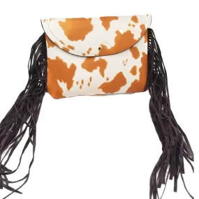 Cow Pattern Faux Leather Suede Fanny Pack Crossbody Belt Bag