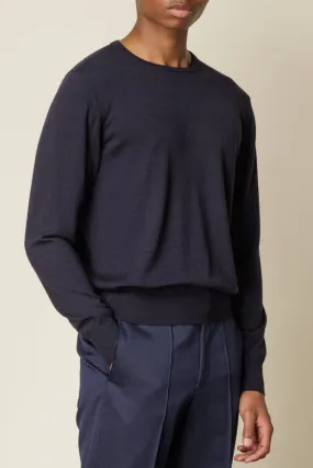 Crew Neck Merino Wool - Navy