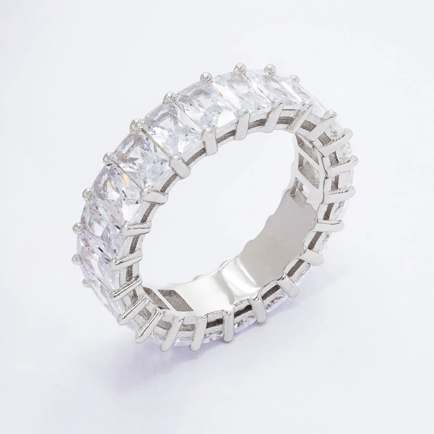 Crystal Engraved Personalized Cubic Zirconia Ring