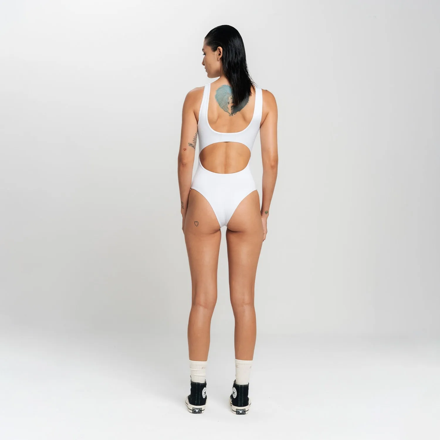 Cut-Out Bodysuit - White