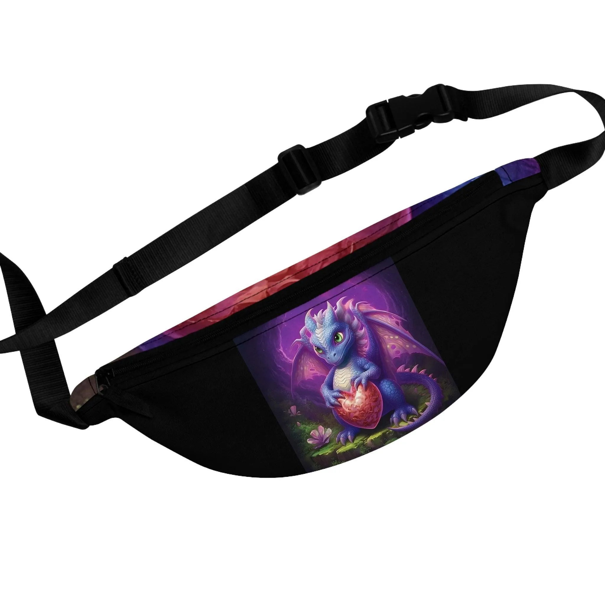 Cute 3D Baby Dragon Heart Stone Fanny Pack - Adorable and Functional Accessory made of Digital & AI Art