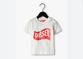 Diesel T-Shirt Flag Red Logo  White