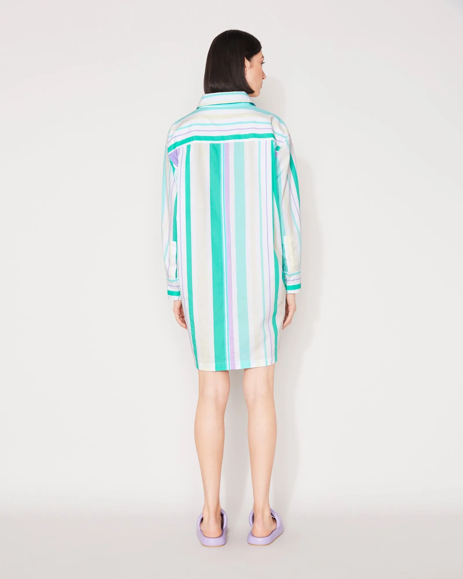 EVERYDAY SHIRT DRESS - LAVENDER MULTI STRIPE