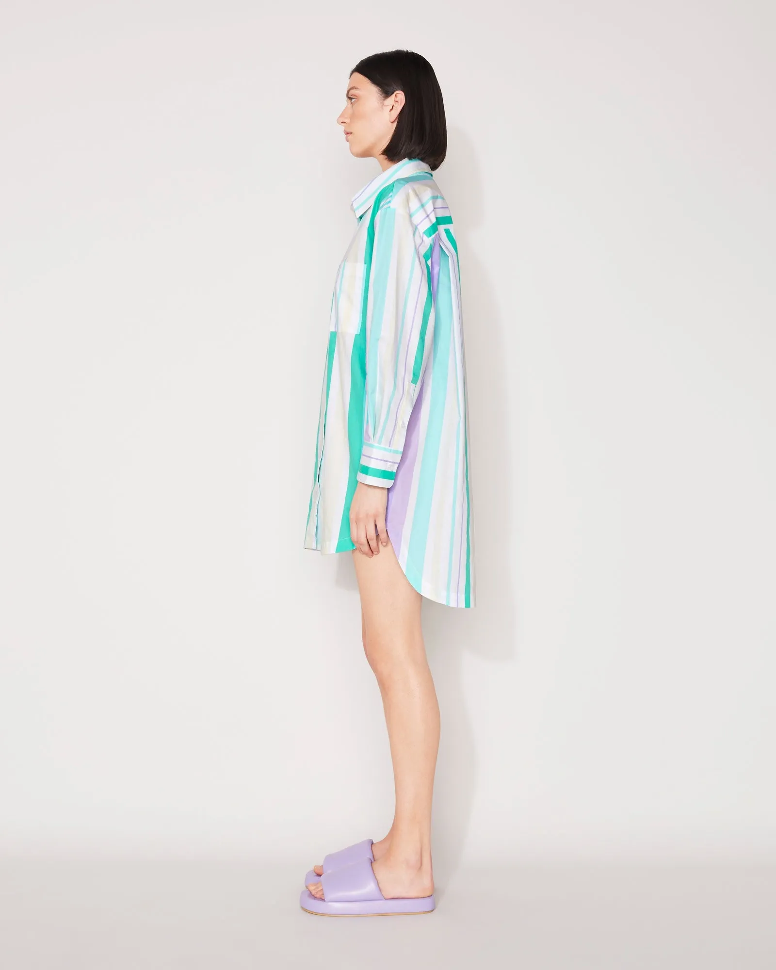 EVERYDAY SHIRT DRESS - LAVENDER MULTI STRIPE