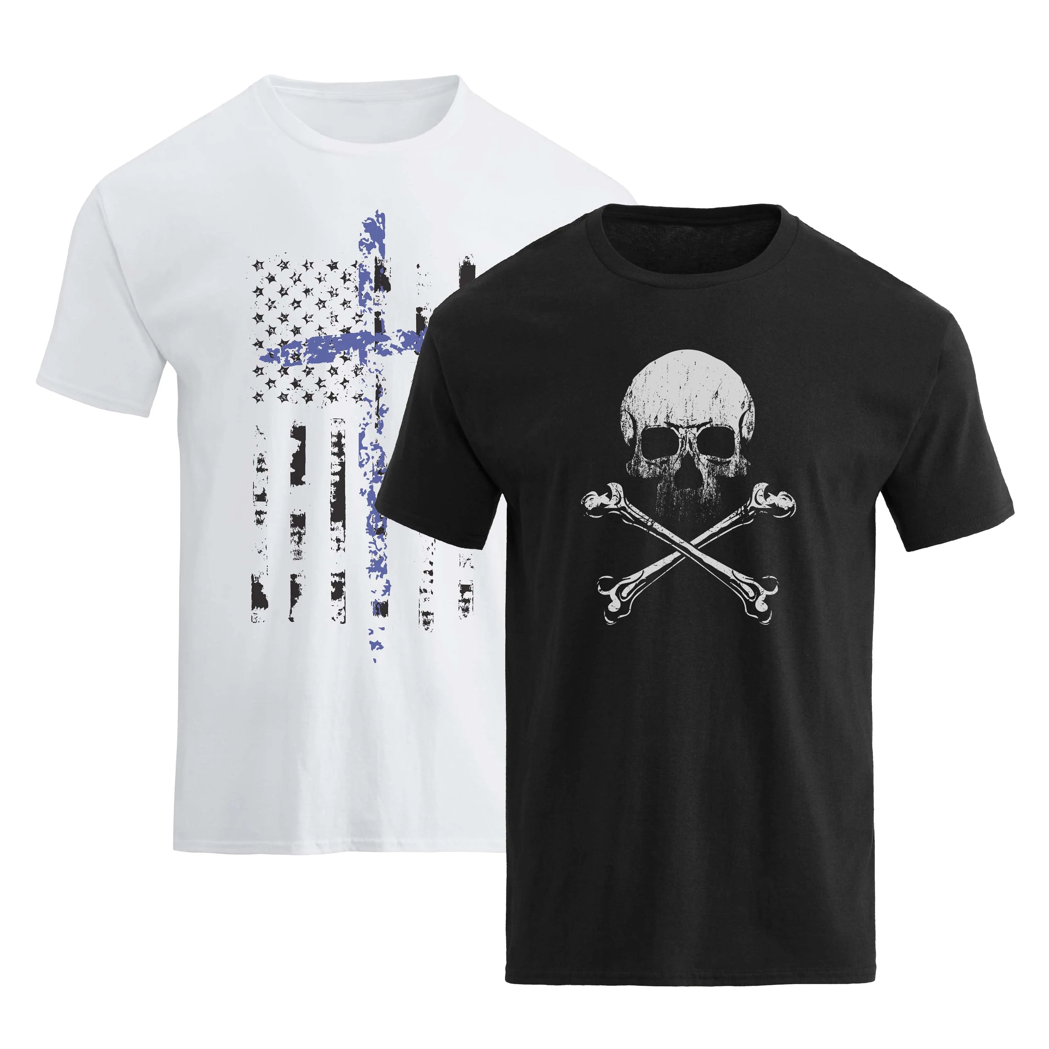 FLAG SKULL TEE - 2 PACKS