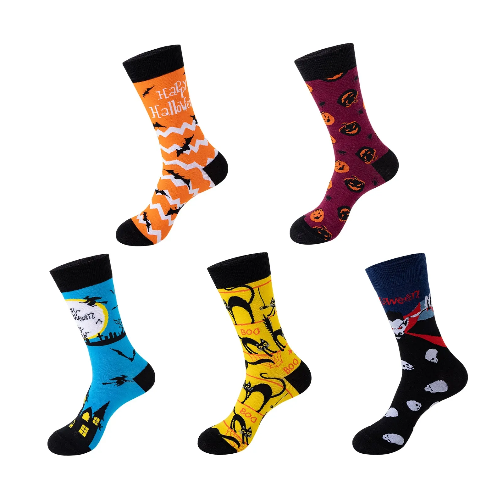 HALLOWEEN JACQUARD SOCK-5 PACKS