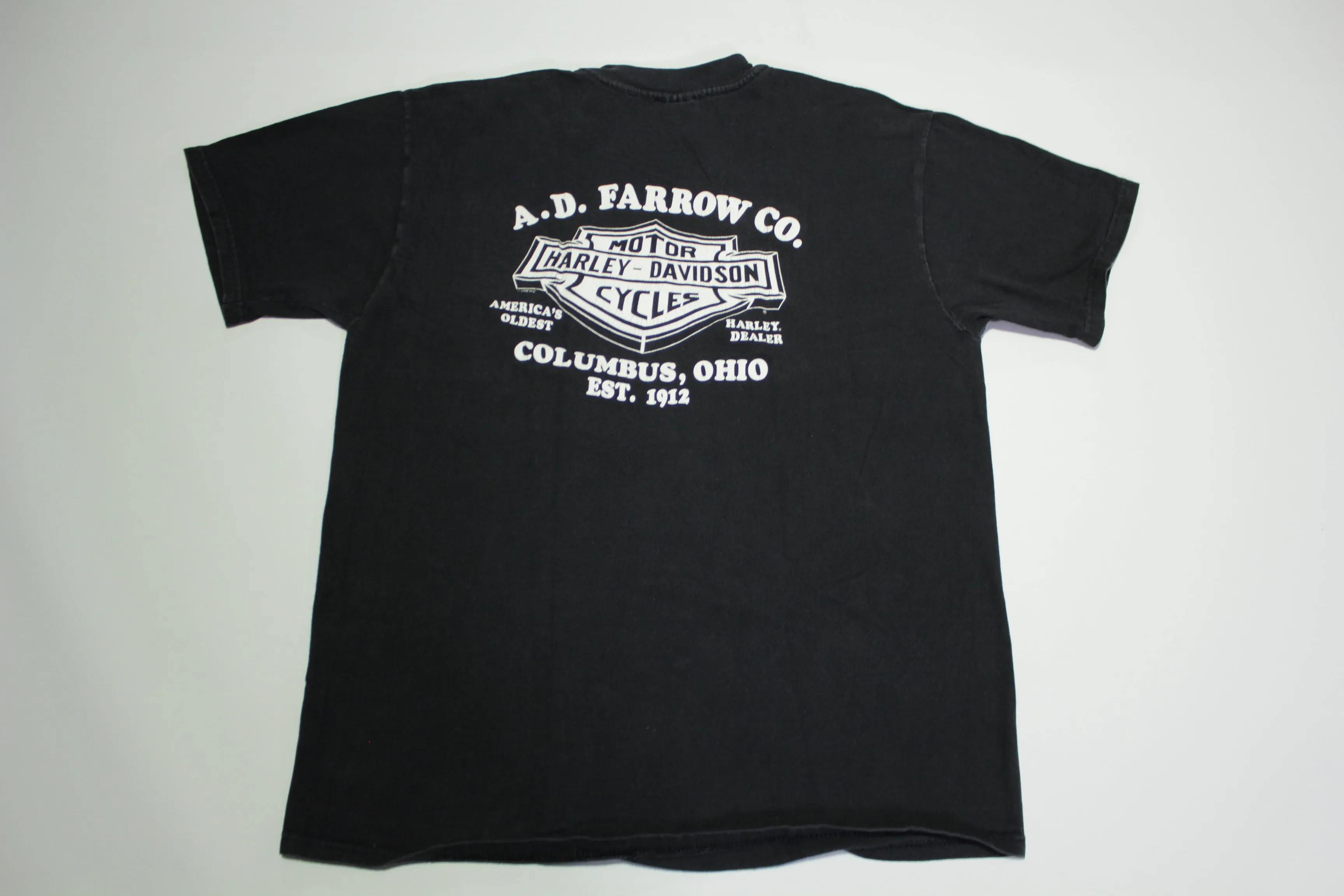 Harley Davidson Sportster Motorcycle Vintage 90's A.D. Farrow 1998 USA Stratman T-Shirt