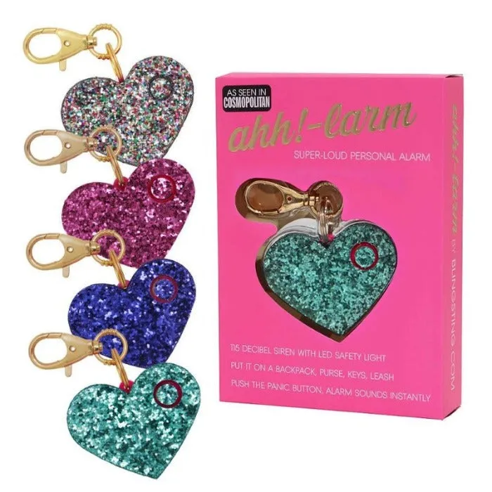 Heart Rhinestone Personal Alarm with LED