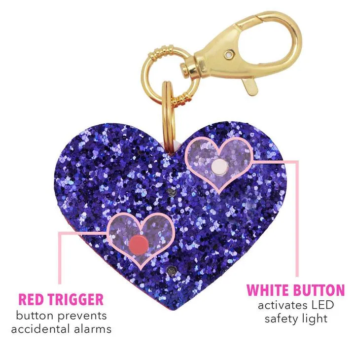 Heart Rhinestone Personal Alarm with LED