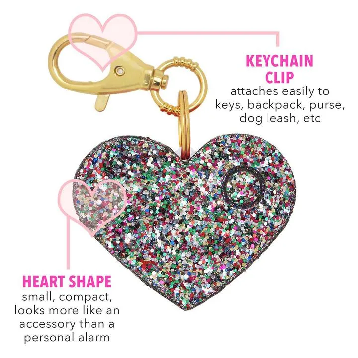 Heart Rhinestone Personal Alarm with LED