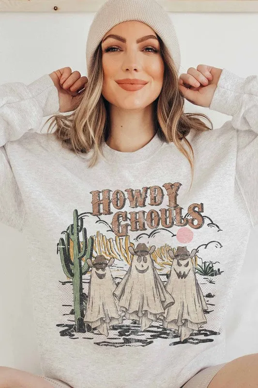 HOWDY GHOULS GRAPHIC SWEATSHIRT PLUS SIZE