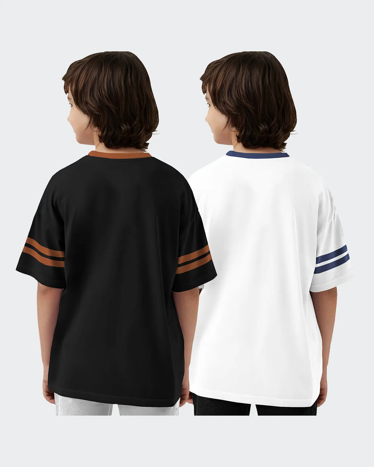 Kids T-Shirt Combo - Black & White T-Shirts (Pack of 2)