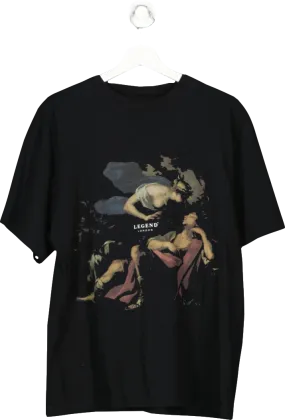 Legend London Black Guardian Graphic Oversized T Shirt UK L