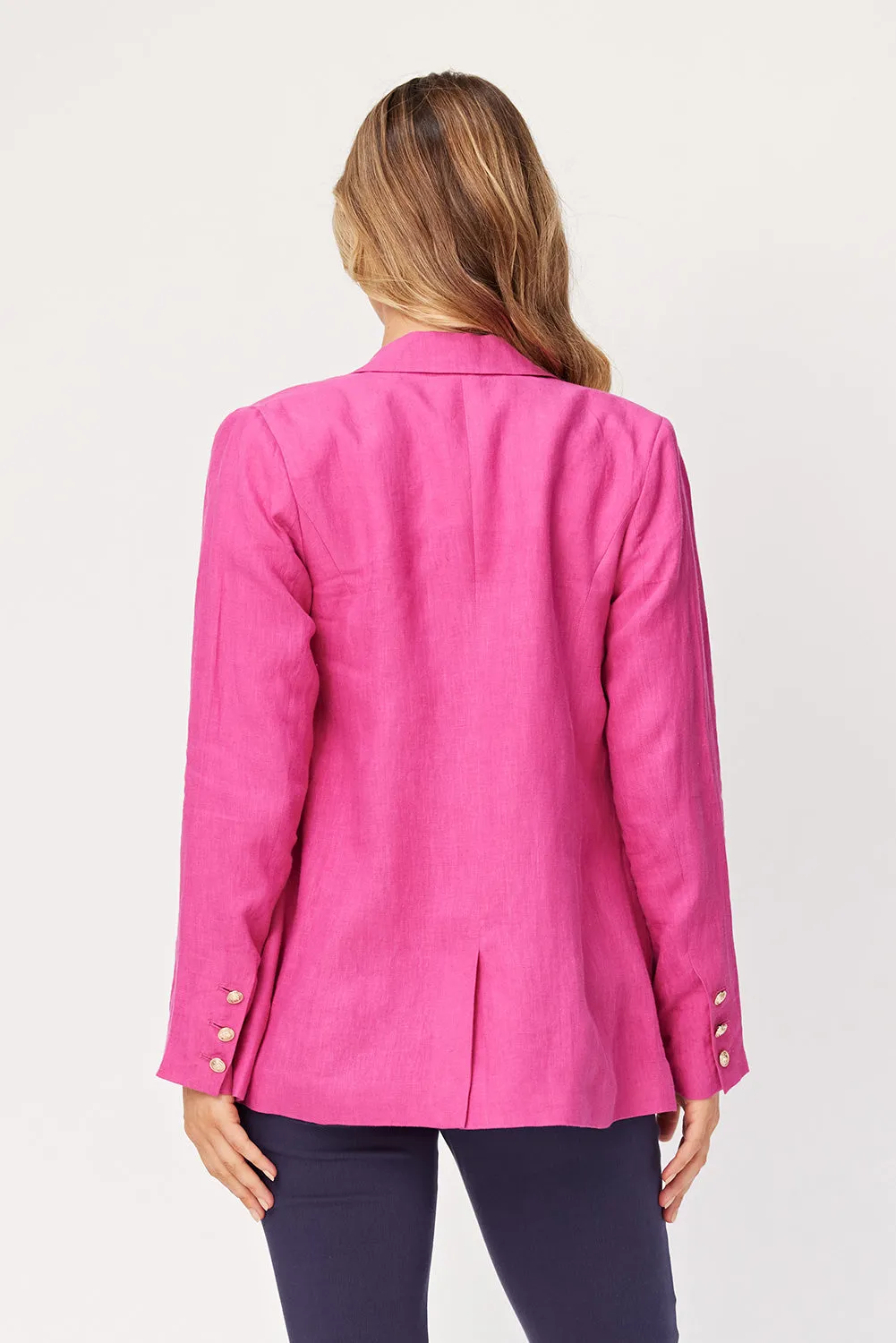 Lemon Tree Design Jordon Linen Jacket - Cerise