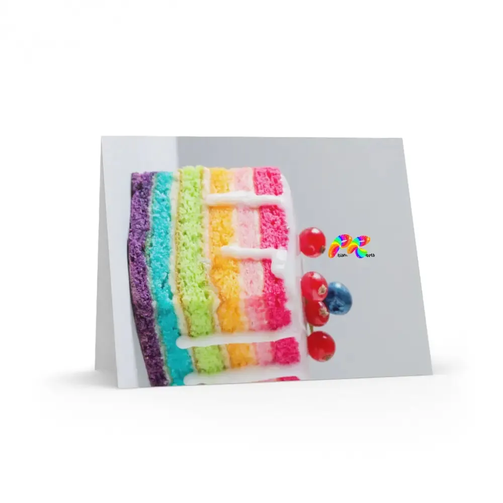 LGBTQ Rainbow Cake Blank Birthday Cards