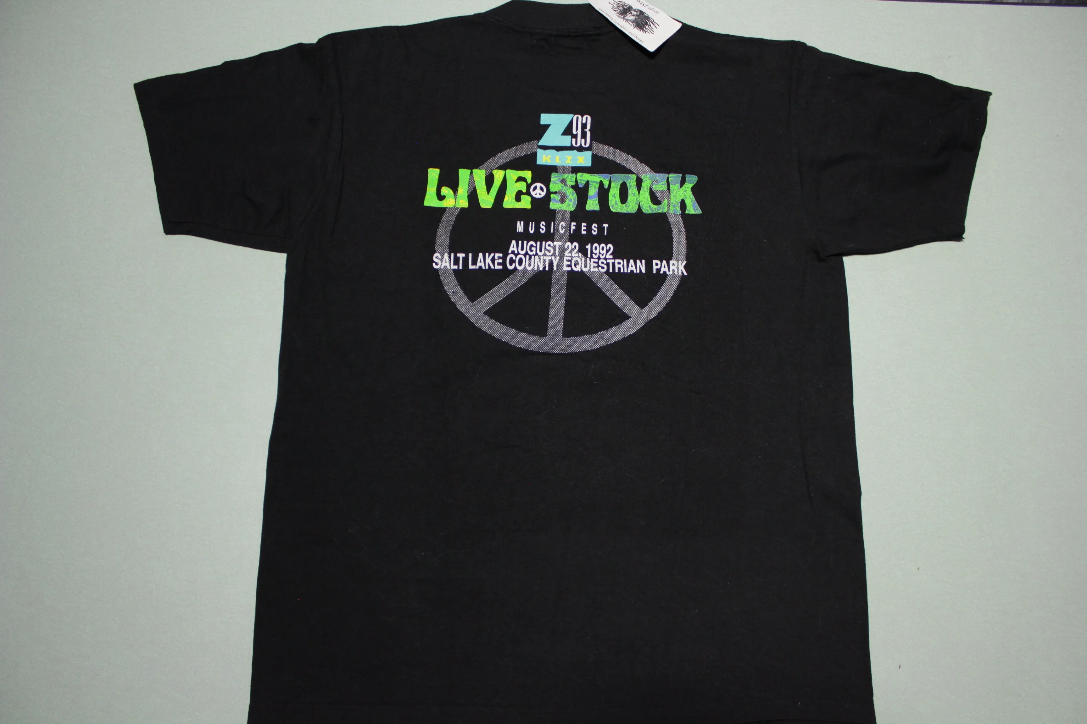 Live Stock 1992 Vintage KLZX Z93 Utah Rock Fest T-Shirt