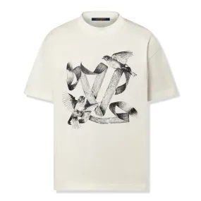 Louis Vuitton LV Birds Printed Cotton T Shirt White