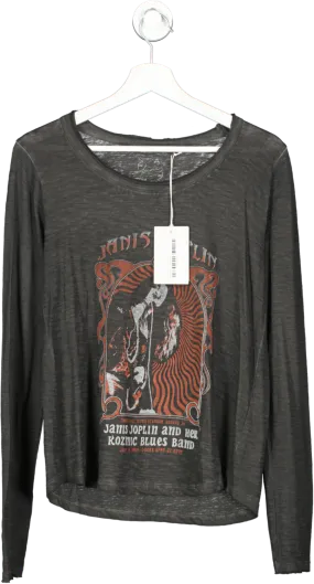 MKT studios Black Janis Joplin Long Sleeve T Shirt UK M