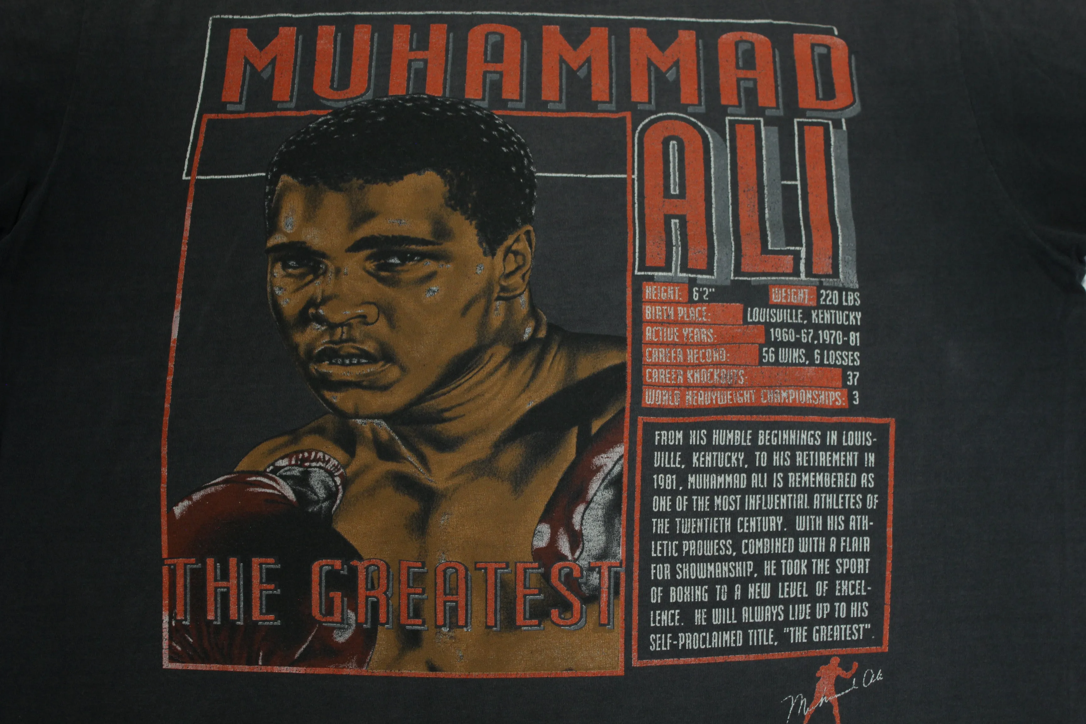 Muhammad Ali The Greatest Vintage 90's Nutmeg Gold Tag USA Single Stitch Rap T-Shirt