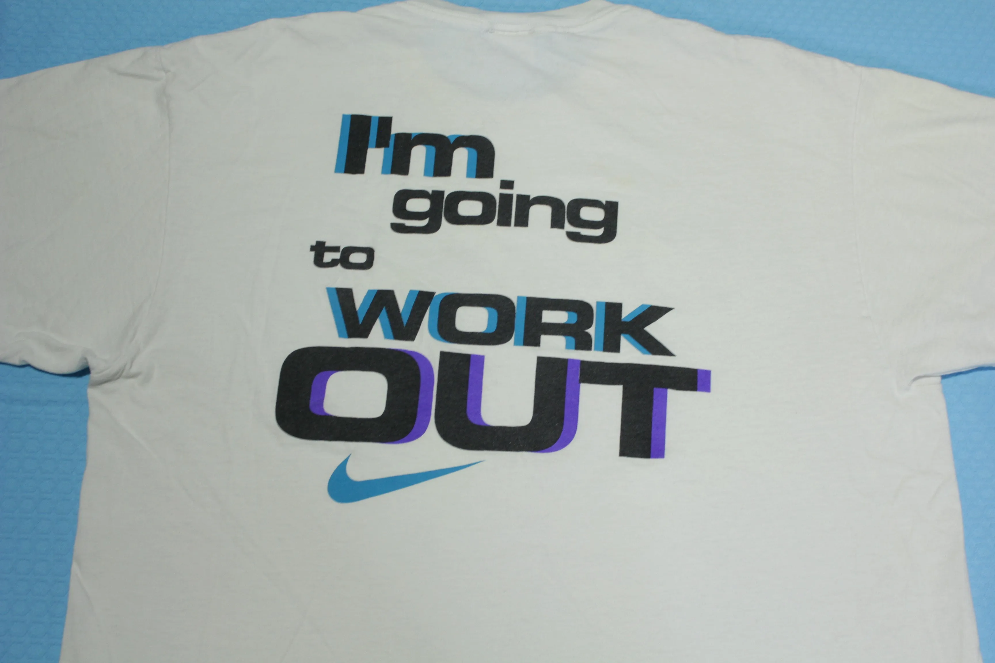 Nike I'm Going To Work Out He Can Have The Remote Vintage 90's Made in USA T-Shirt