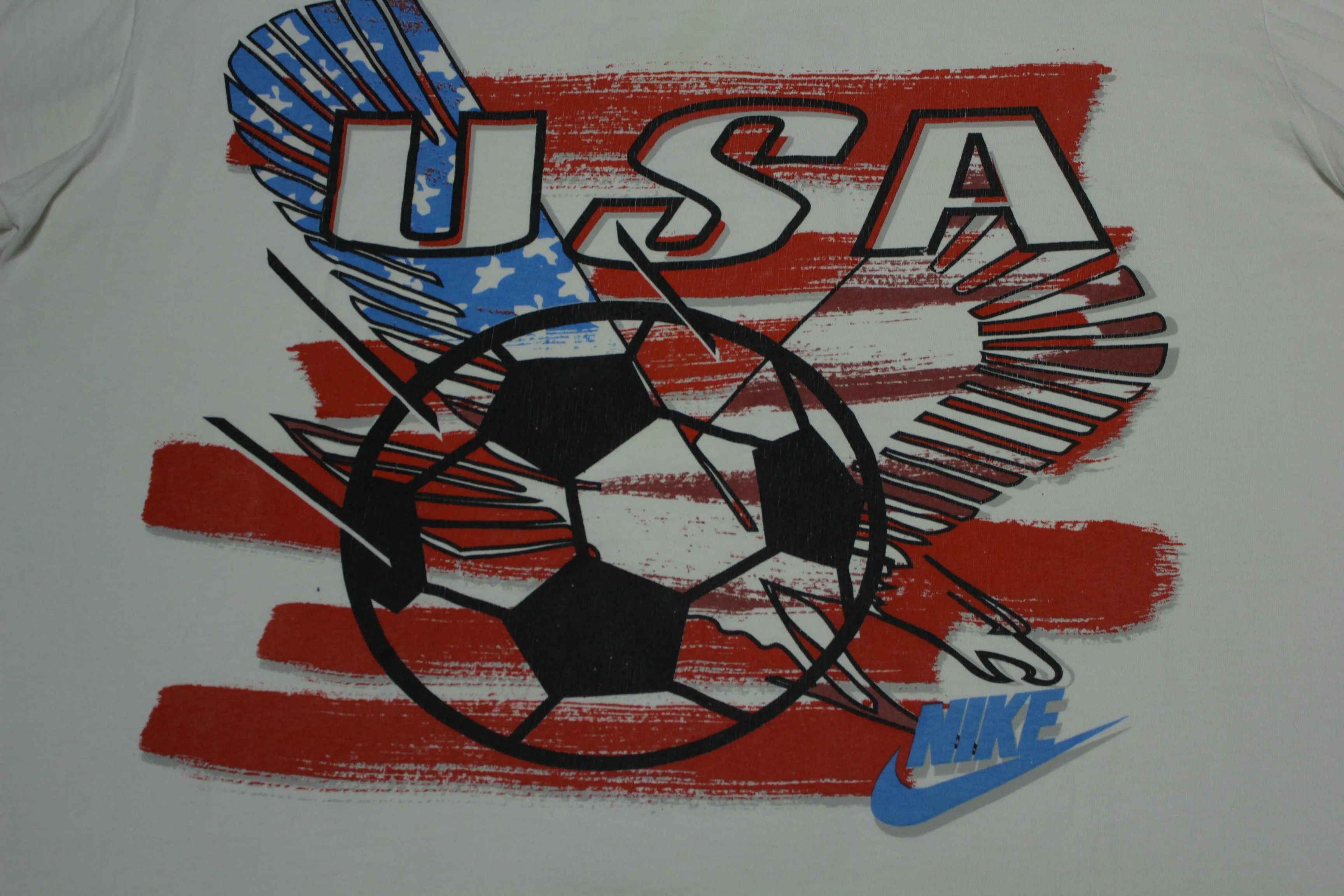 Nike Just Do It Vintage 90's Soccer Ball USA Grey Tag Single Stitch Made in USA T-Shirt