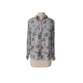 Oasis Grey Floral Printed Collared Shirt | Pre Loved |