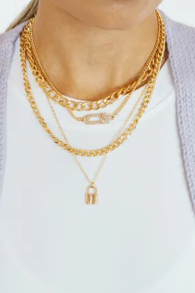 Only Us Gold Chunky Layered Necklace